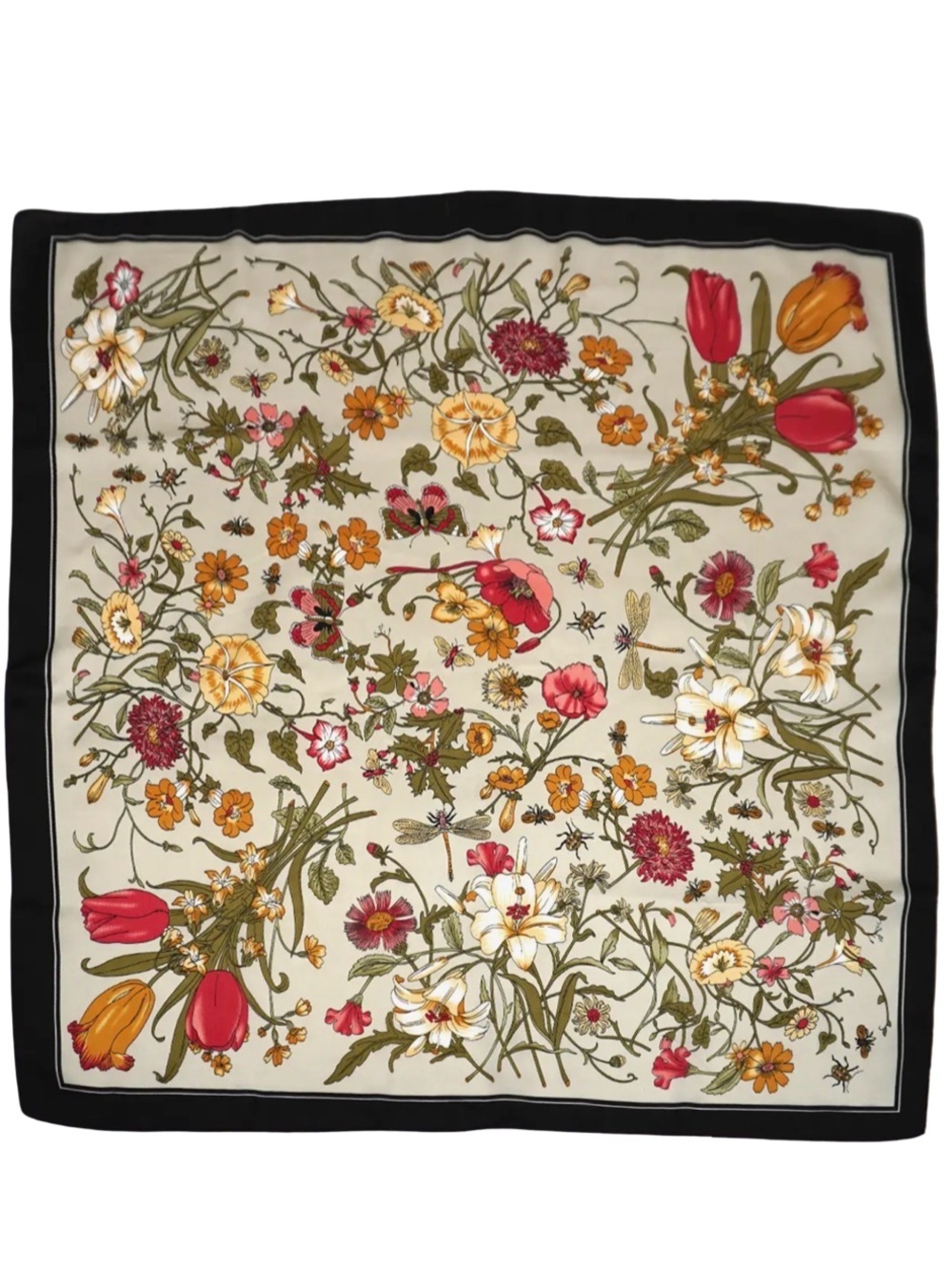 Off White Floral Scarf